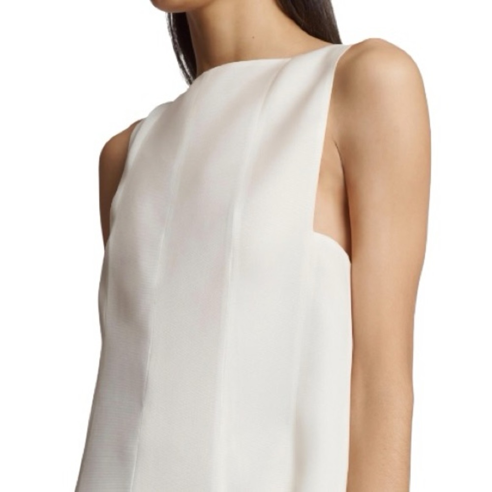 KHAITE Mags Silk Gazar Mini Dress in Chalk White - Size 8 - NWT - Picture 7 of 10